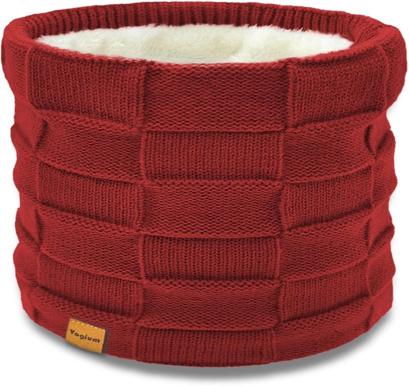 Vogium Kids Double-layer Knit Neck Warmer Gaiter | Thermal Fleece Face Cover for 6-14 Year Olds Boys Girls | Ski, Play - Image 1